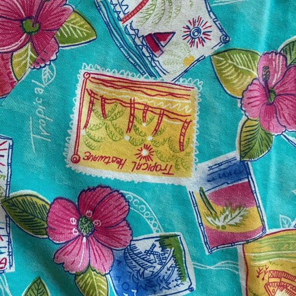 TROPICAL ESCAPE vintage romper Hawaiian tropical hotel hibiscus romper sz M EUC - Picture 10 of 13